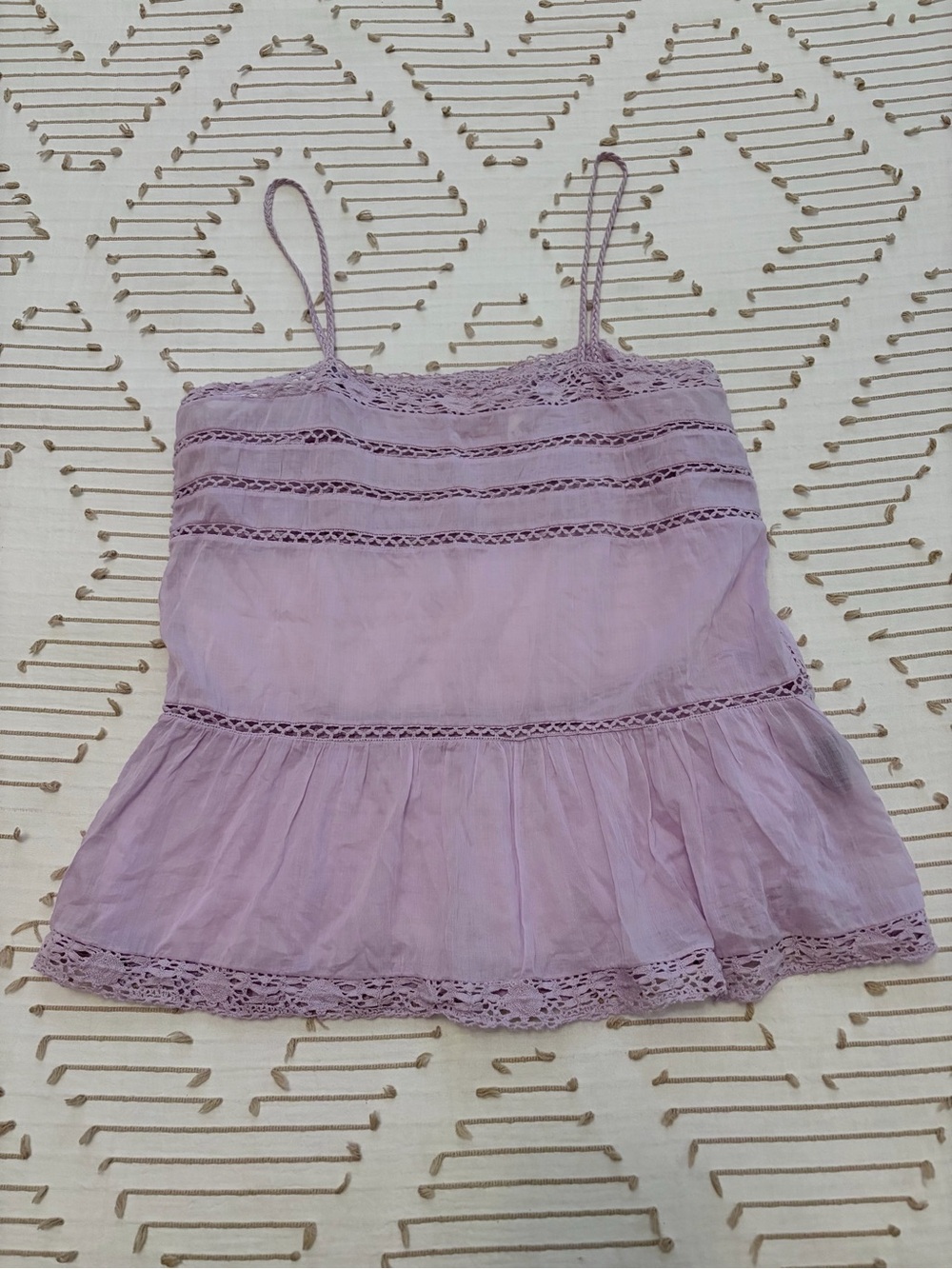 Isabel Marant Etoile US 8 FR 40 purple lavender cami lace inset boho braid